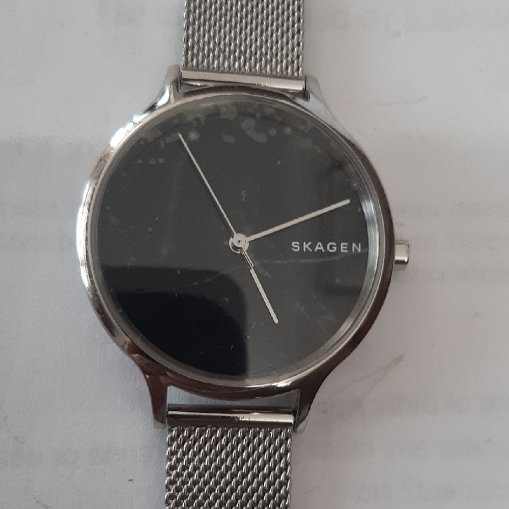 Skagen Black Dial Silver Mesh Unisex Watch